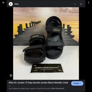 Jordan Black and Gold Sandals